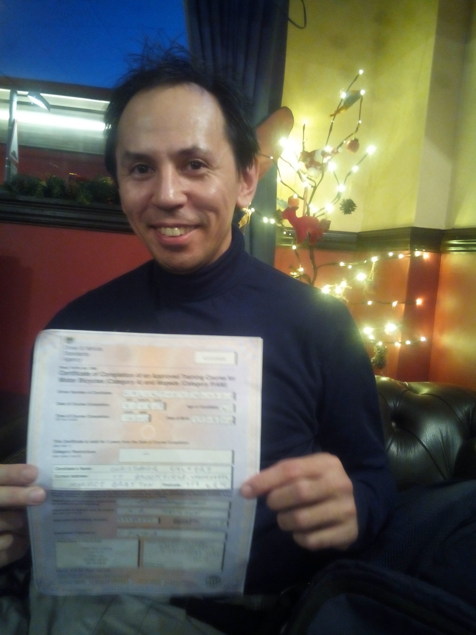 A Very Merry Christopher celebrating completing the CBT
