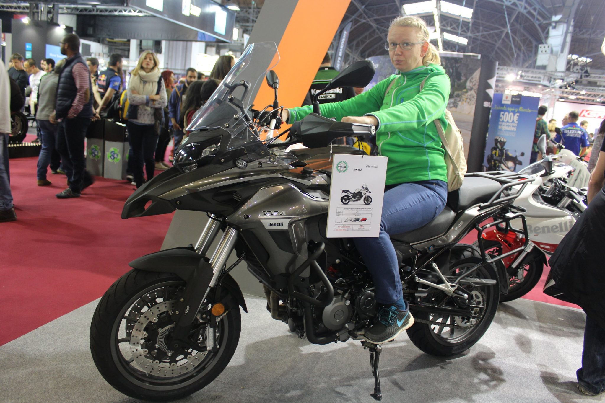 This 500cc from Benelli looked promising but the seating position was too cramped for my legs, and later investigation found that the weight was 235 (!) kg.