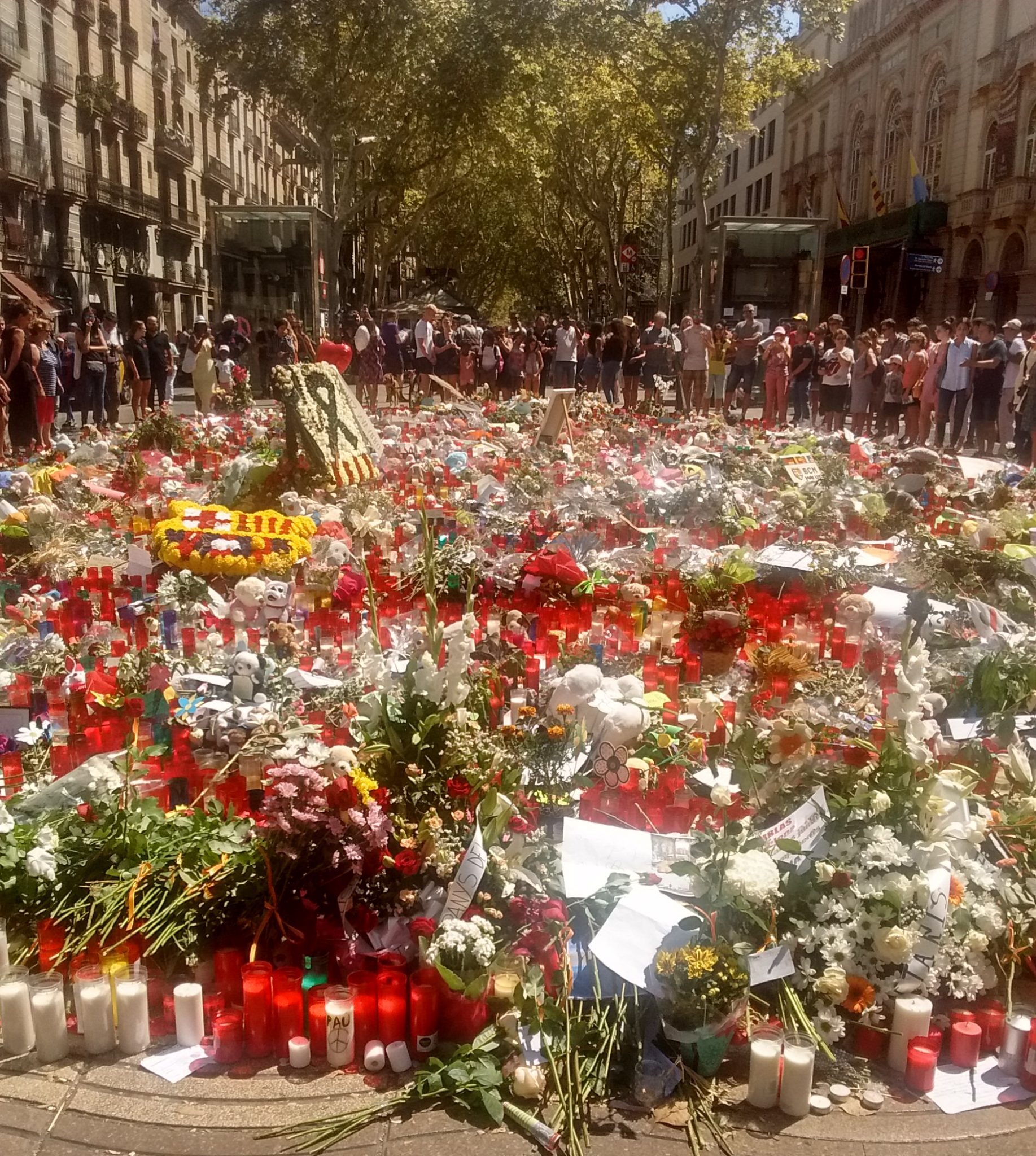 One of many memorials along La Rambla. It is still so hard to believe that this could happen in my city.